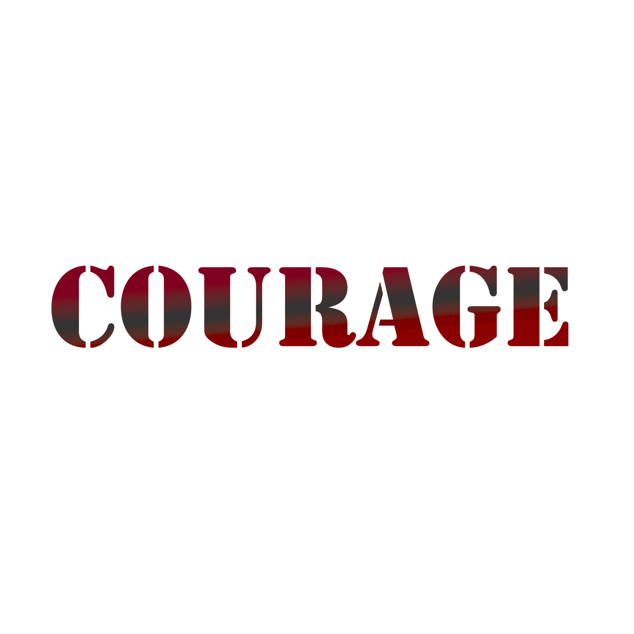 COURAGE Power Word clear die-cut vinyl sticker design
