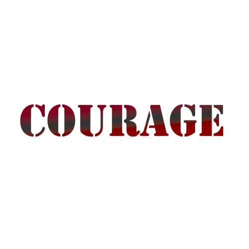 COURAGE Power Word clear die-cut vinyl sticker design