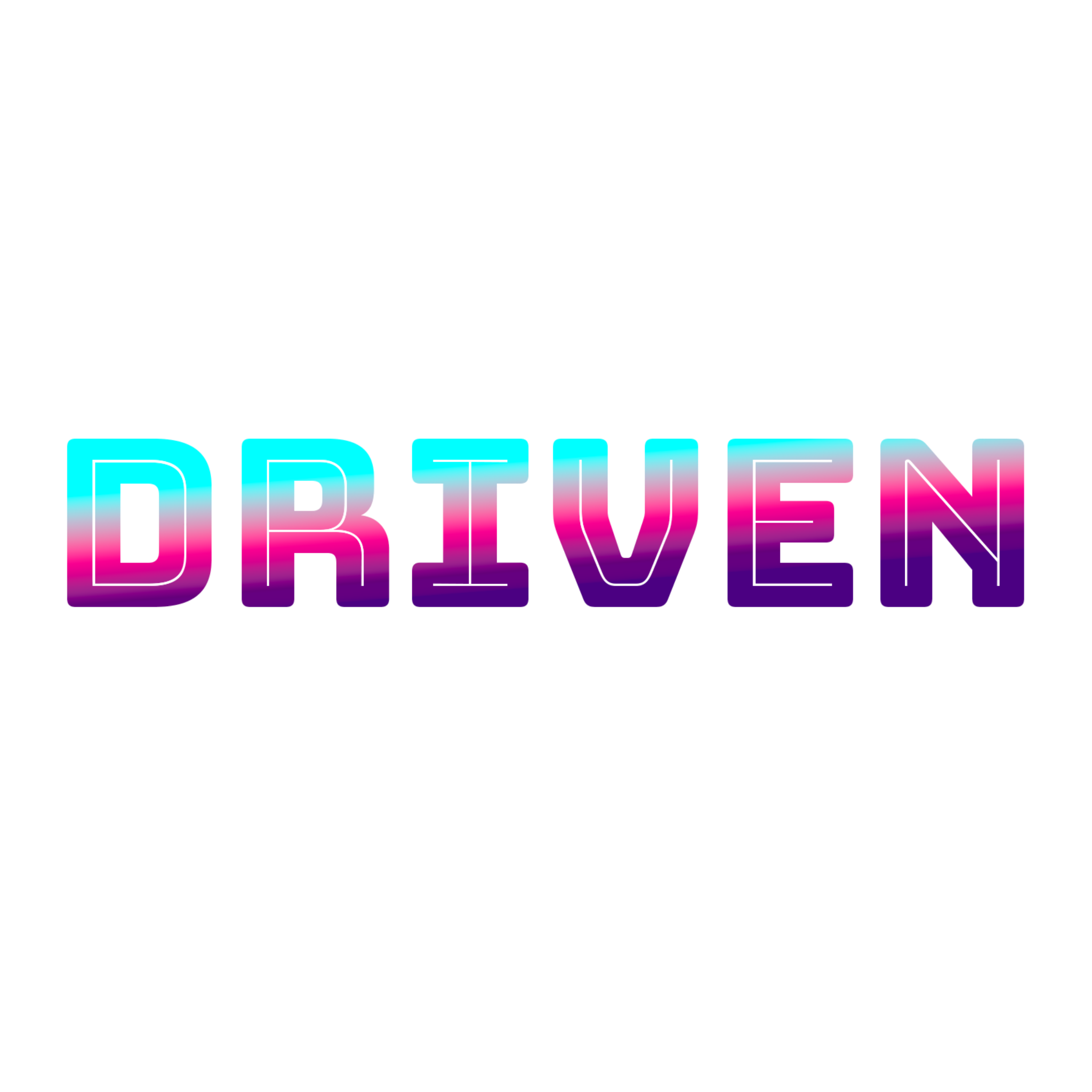 DRIVEN Power Word clear die-cut vinyl sticker design