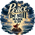 Peace, Be Still Storm at Sea Sticker - Mark 4:39