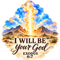 I Will Be Your God Pillar of Fire Sticker - Exodus 6:7