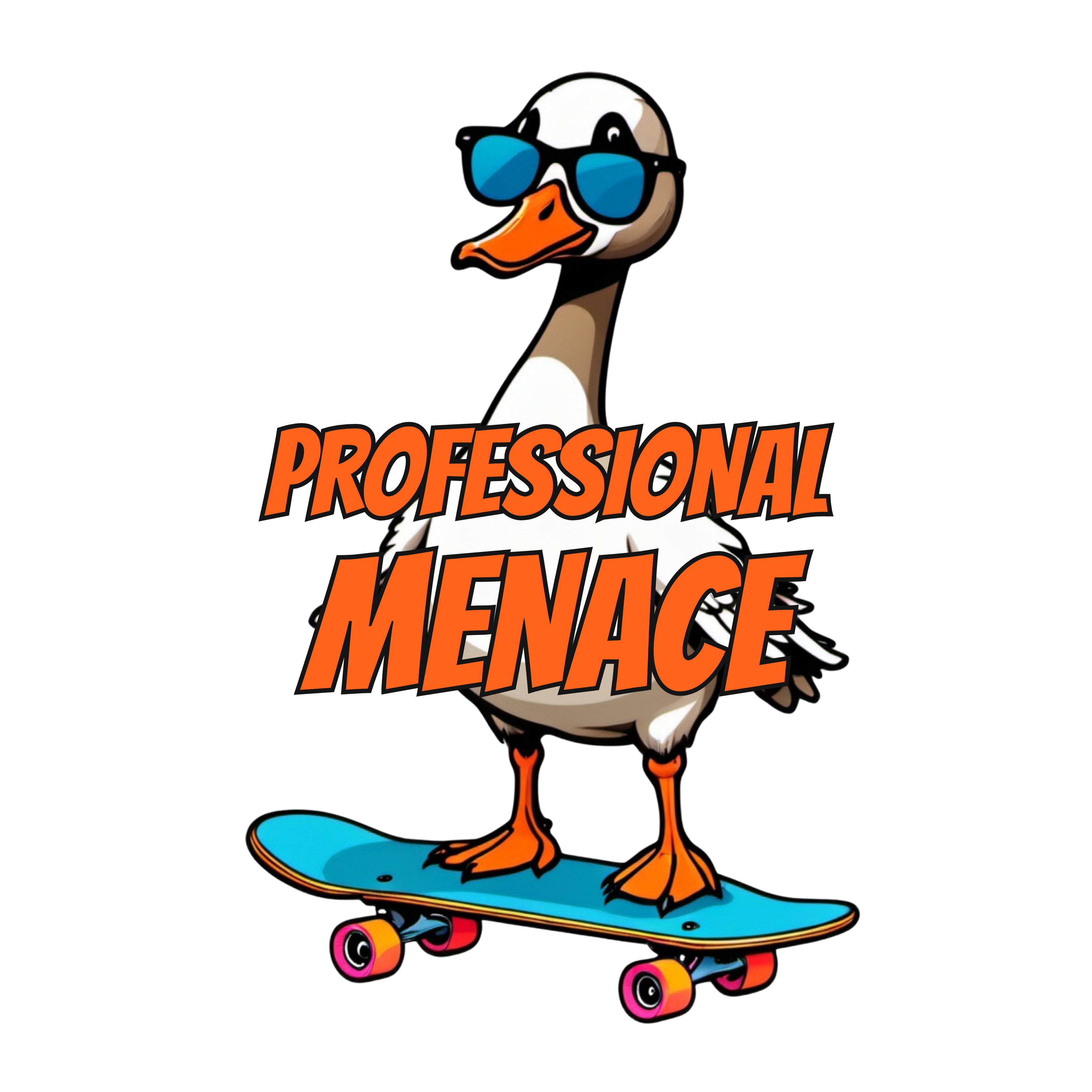 Professional Menace Skateboarding Goose Sticker