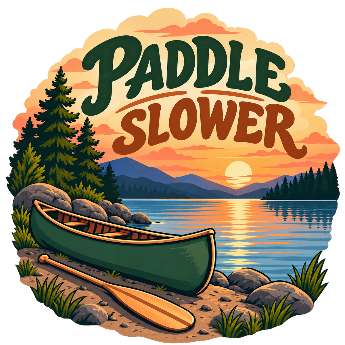 Paddle Slower Canoe Sticker