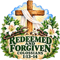 Redeemed and Forgiven Cross Sticker - Colossians 1:13–14
