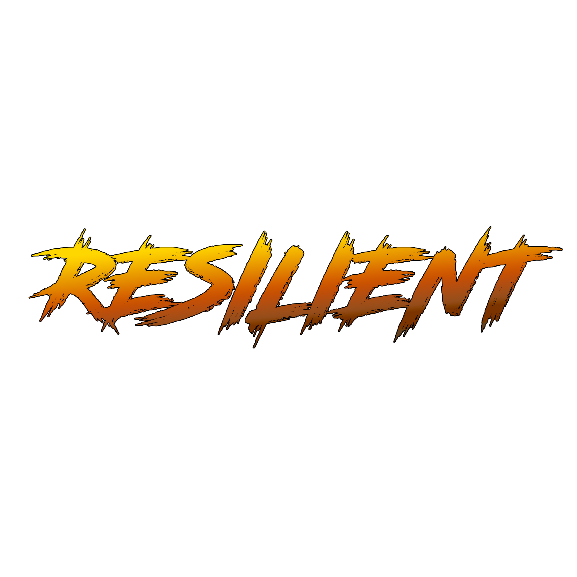 RESILIENT Power Word clear die-cut vinyl sticker design