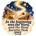 The Word Became Flesh Nativity Sticker - John 1:1,14