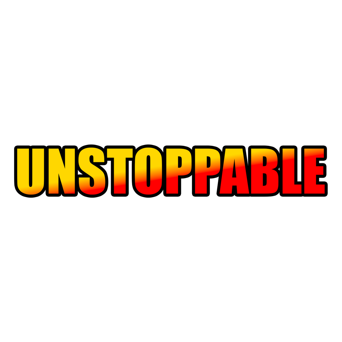 UNSTOPPABLE Power Word clear die-cut vinyl sticker design