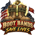 Boot Bands Save Lives USMC inside joke sticker with combat boots and boot bands