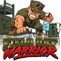 Field Day Warrior USMC humor sticker with Marine scrubbing barracks floor