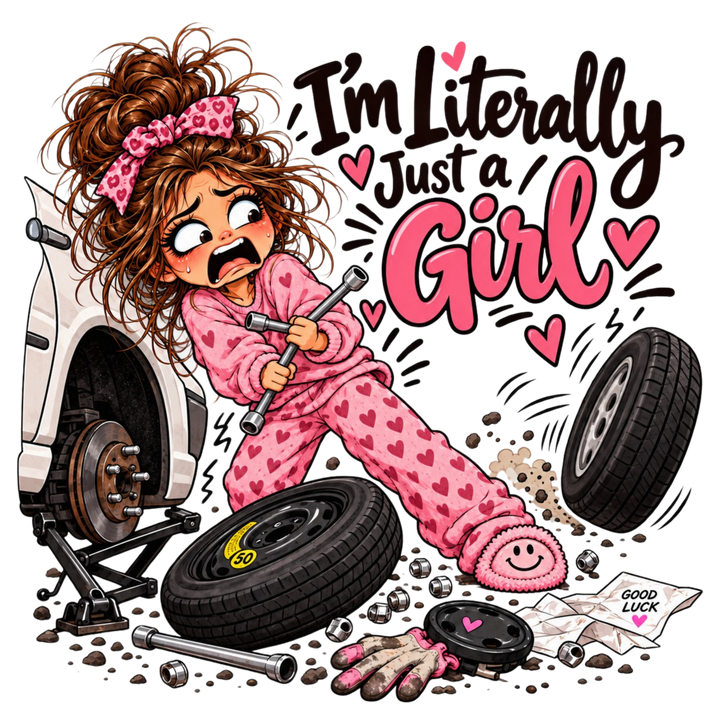 I’m Literally Just a Girl — Tire Change Sticker
