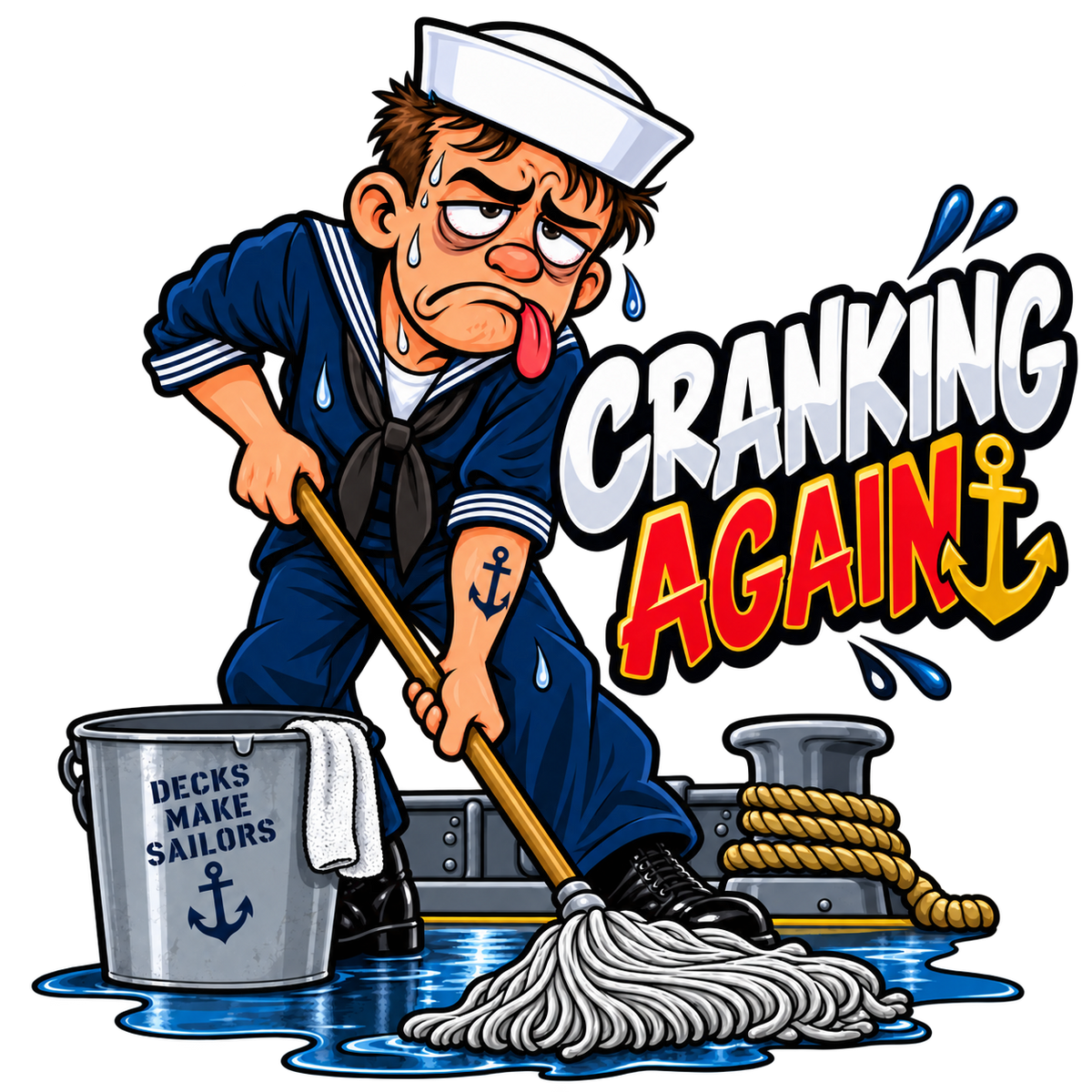 Cranking Again U.S. Navy sticker