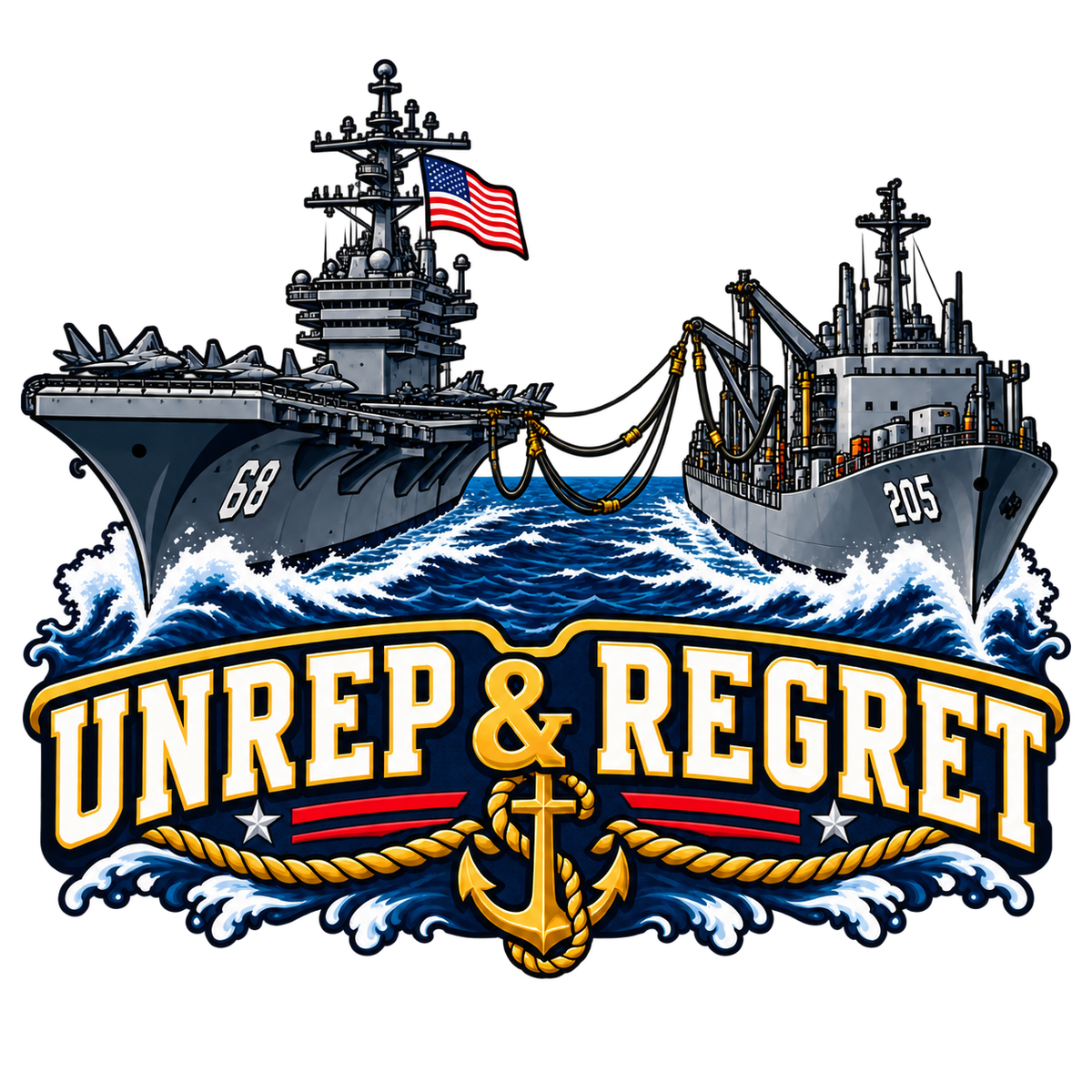 UNREP & Regret U.S. Navy sticker