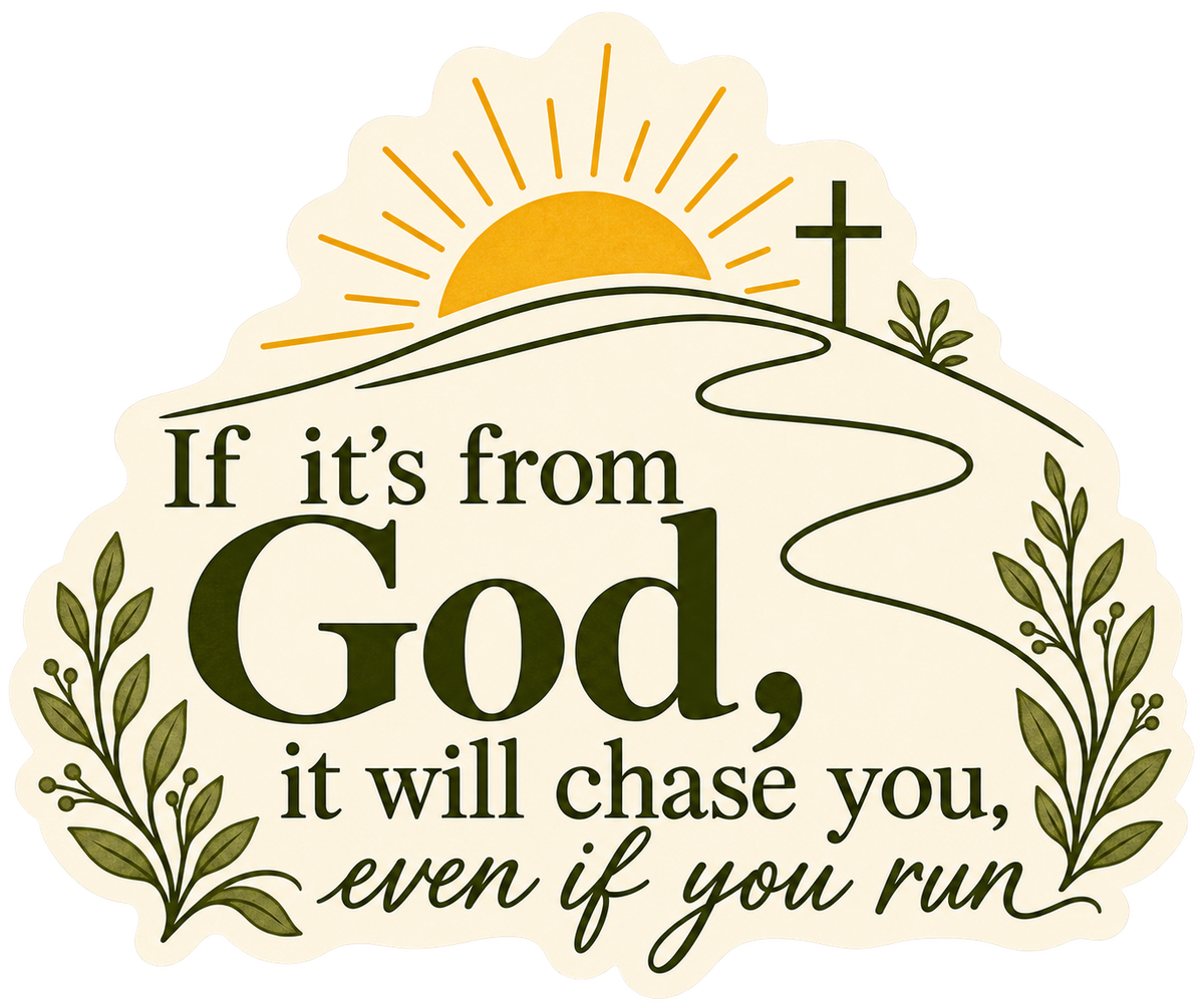 If it’s from God, it will chase you, even if you run beside a winding path, sunrise and cross.