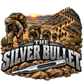 The Silver Bullet military hike humor sticker design