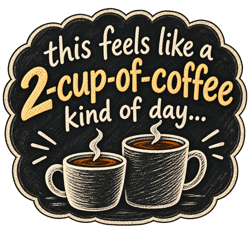 This Feels Like a 2-Cup-of-Coffee Kind of Day Sticker