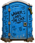 Wagner Loves the Cock military porta potty humor sticker design
