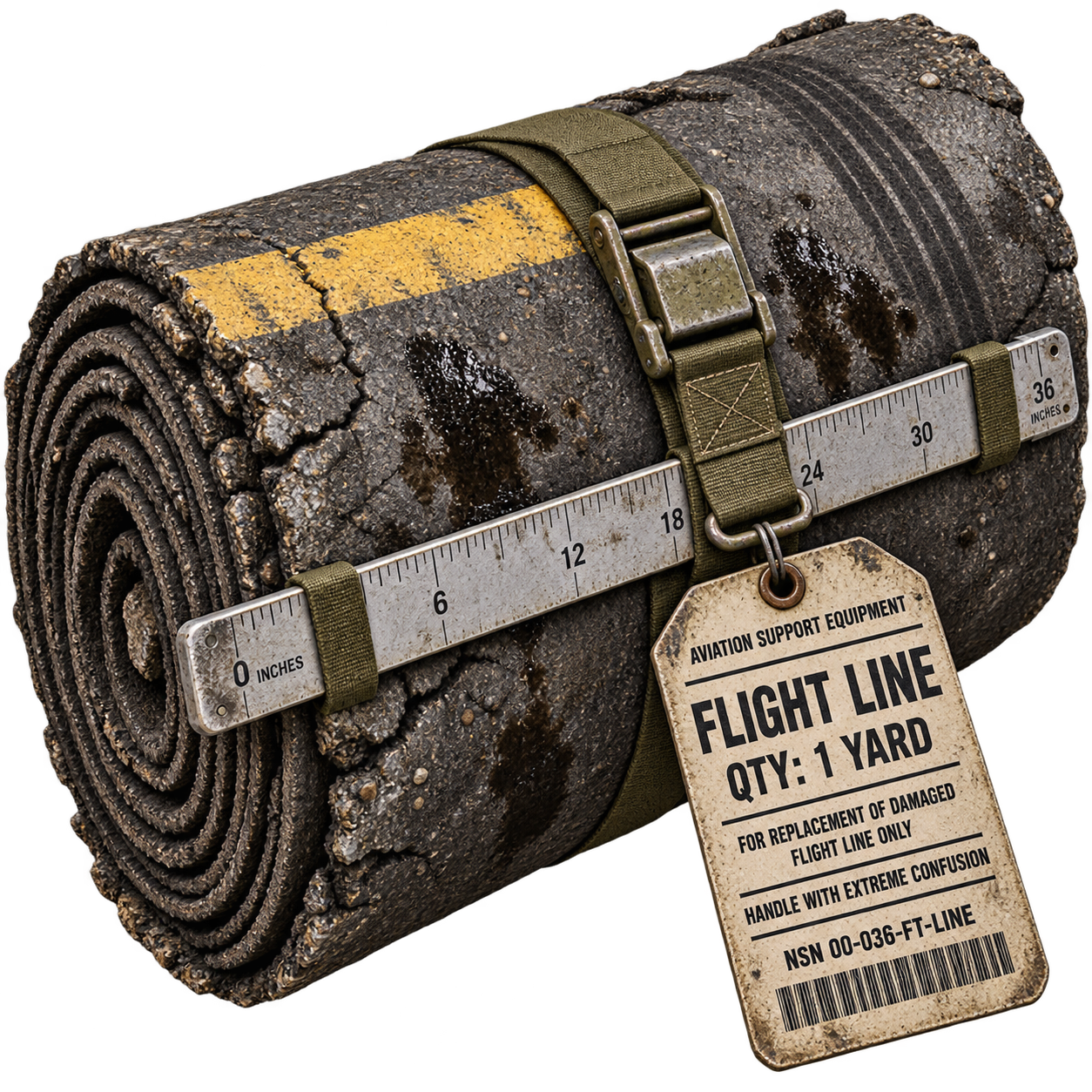 One yard of flight line military aviation humor sticker design