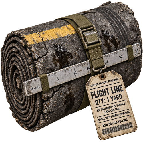 One yard of flight line military aviation humor sticker design